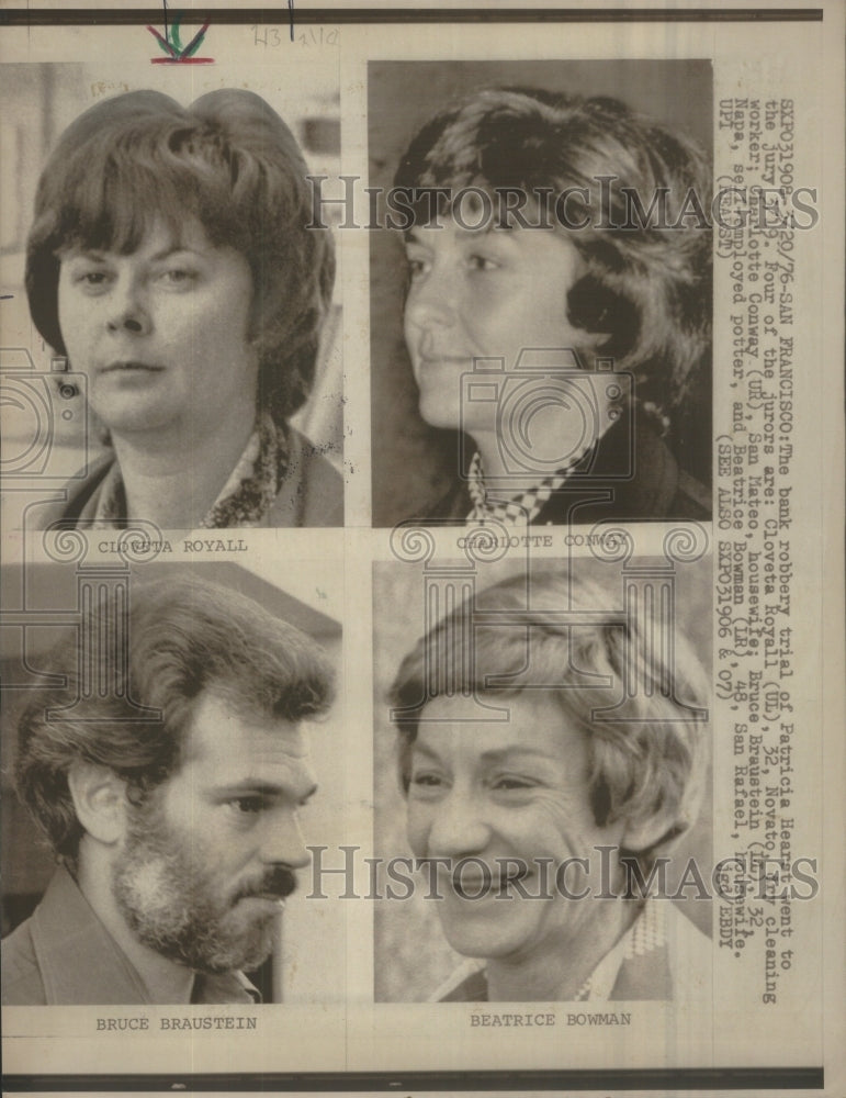 1976, Bank Robbery Trail Patricia Hearst Jury Four Cloveta Roylla Dry - Historic Images