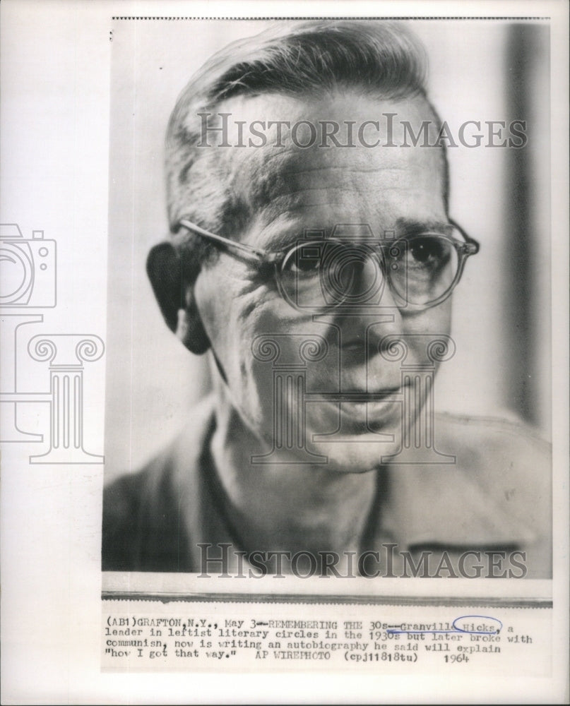 1964 Granville Hicks American Marxist Literary Critic Editor-Historic Images