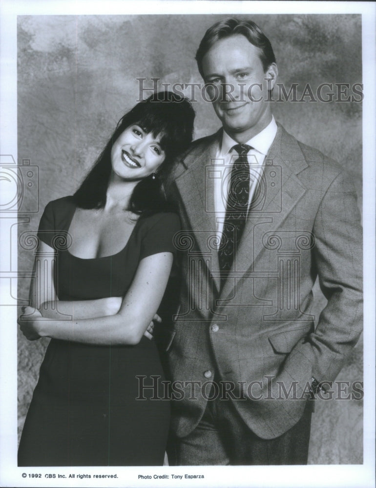 1992 Press Photo Stacy Galina and Ted Shackelford &quot;Knots Landing&quot;- RSA88535 - Historic Images