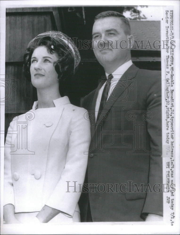 1965 Gamble Benedict  Senior Investigator Thomas Gallagher Marriage-Historic Images