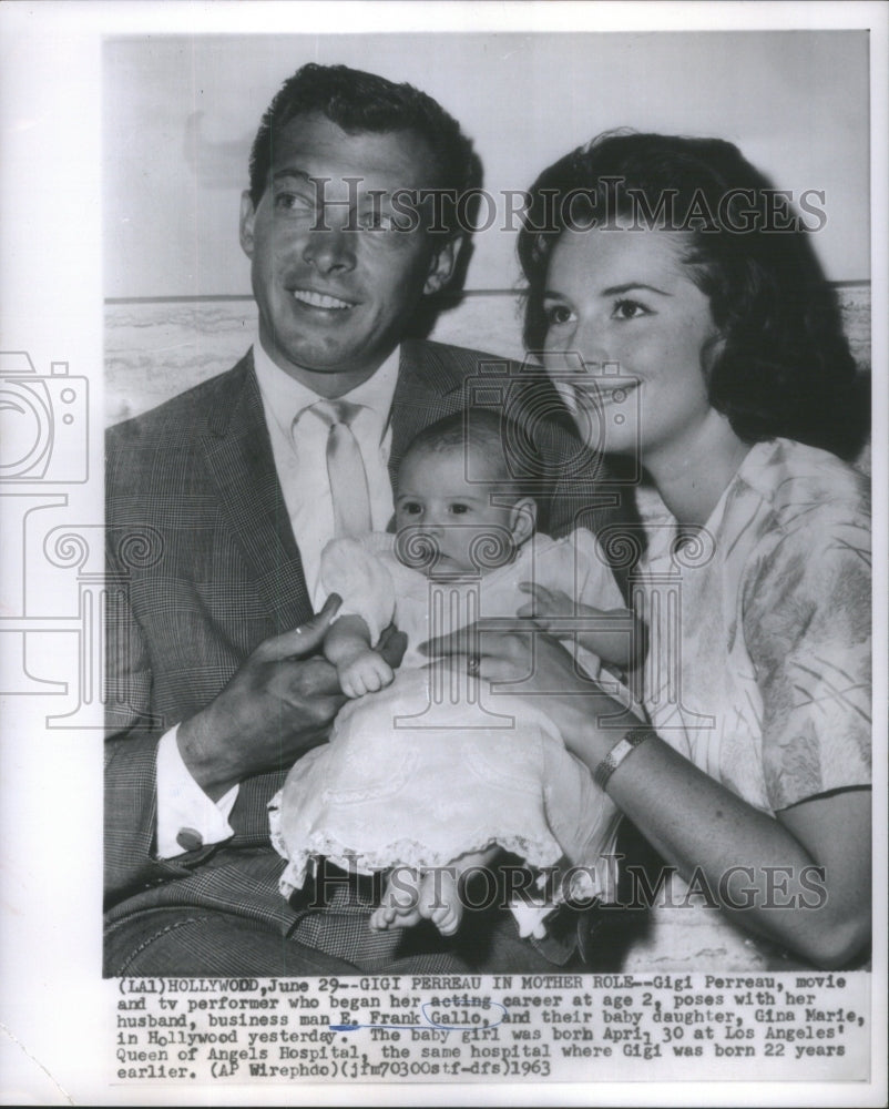 1963 Actress Gigi Perreau Husband Frank Gallo Daughter Gina Marie - Historic Images