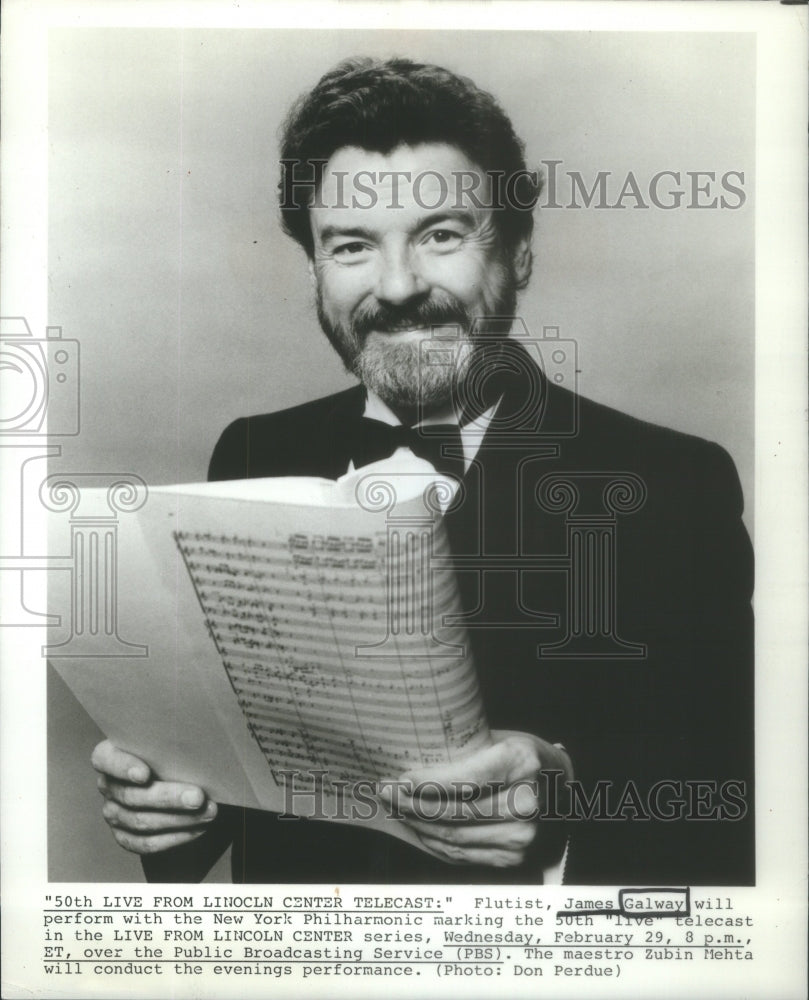 1989 James Galway Flutist Musician - Historic Images