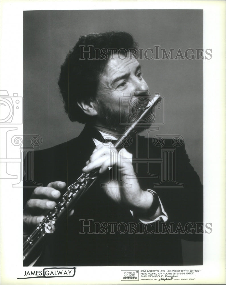 1986 Sir James Galway OBE flute player Jean Pierre Rampal Golden - Historic Images