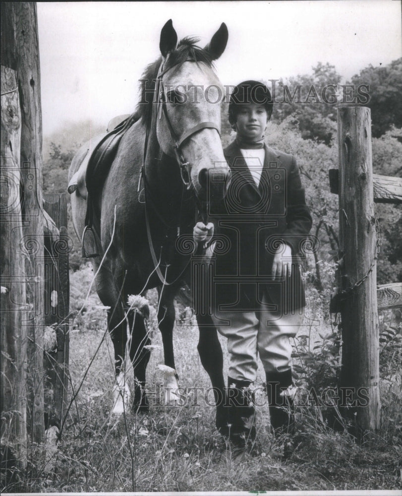 1969 Mary Frances Keys putting her horse to pasture.-Historic Images