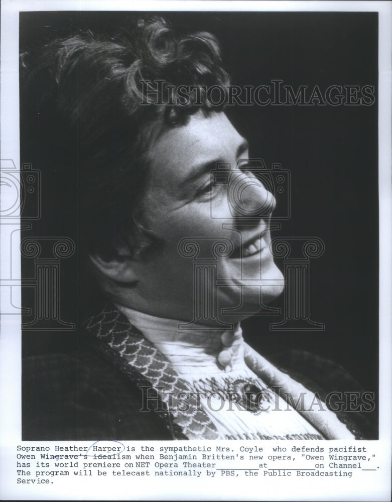 1971 Press Photo Heather Harper Opera star- RSA89459- Historic Images