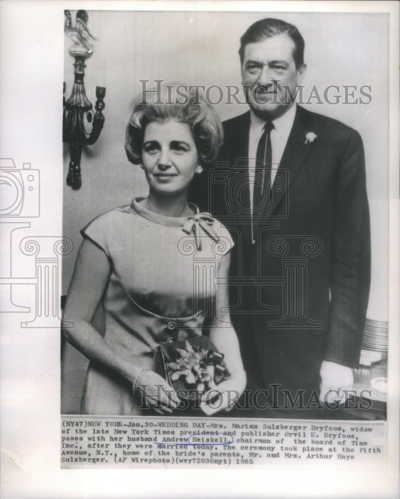 1965, Publisher Orvil Dryfoos and her husband Andrew Heiskell - Historic Images