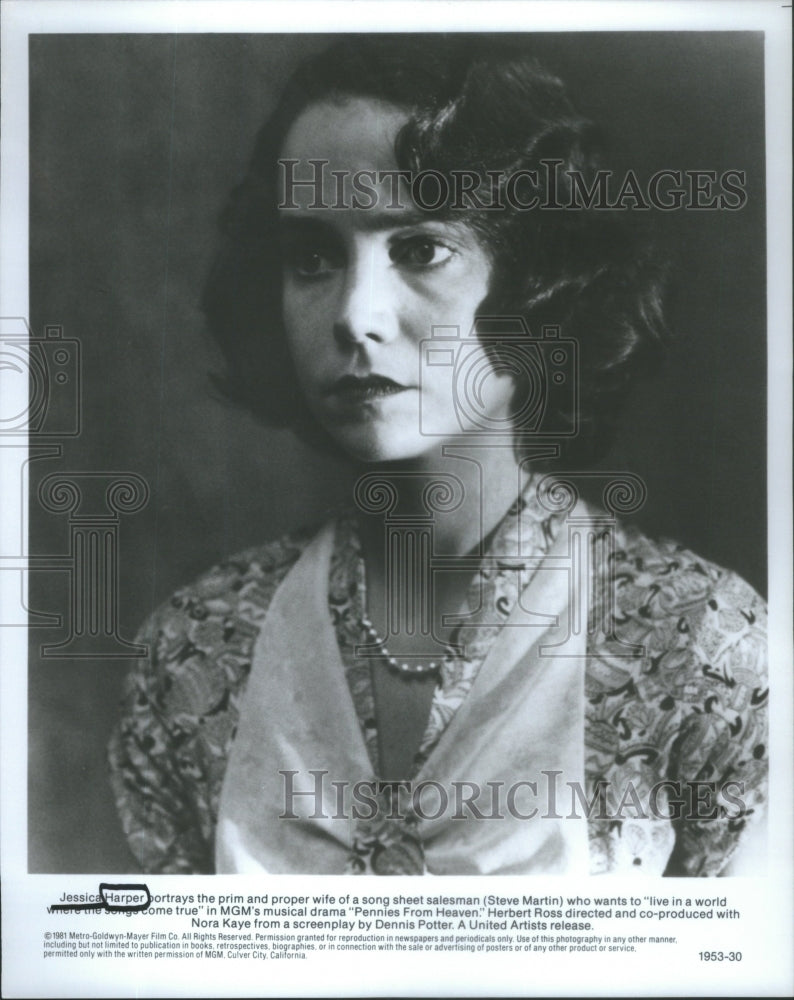 1981 Jessica Harper "Pennies from Heaven" - Historic Images