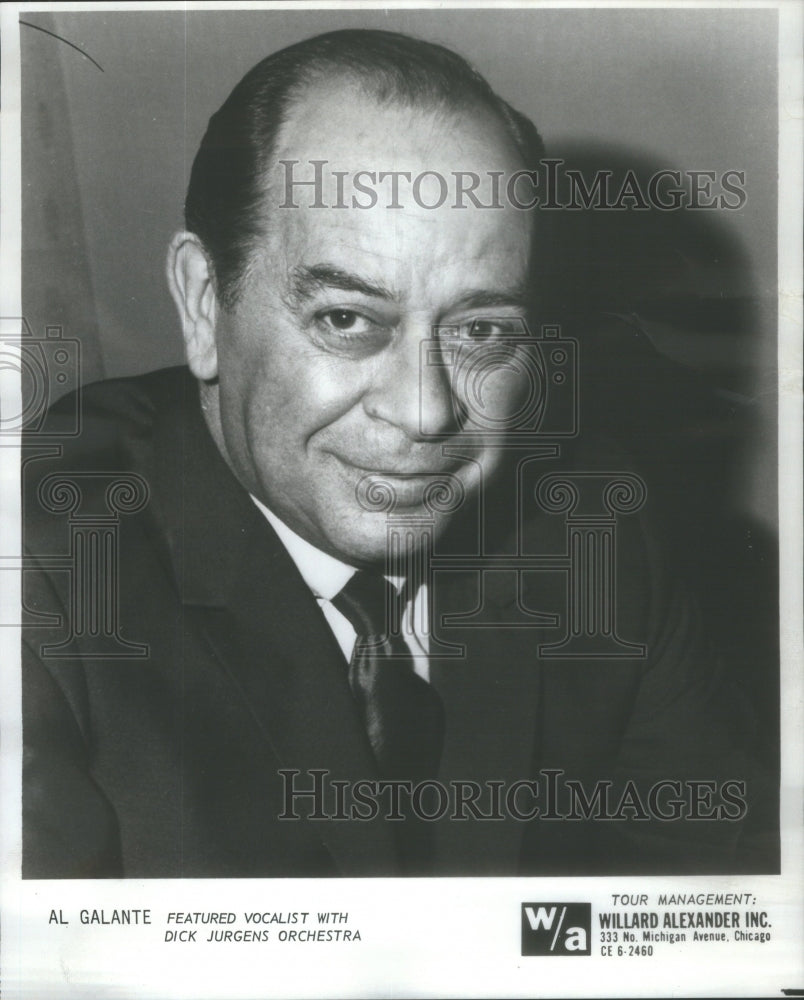 1968 Press Photo Dick Jurgens Orchestra Featured Vocalist Galante Portrait - Historic Images