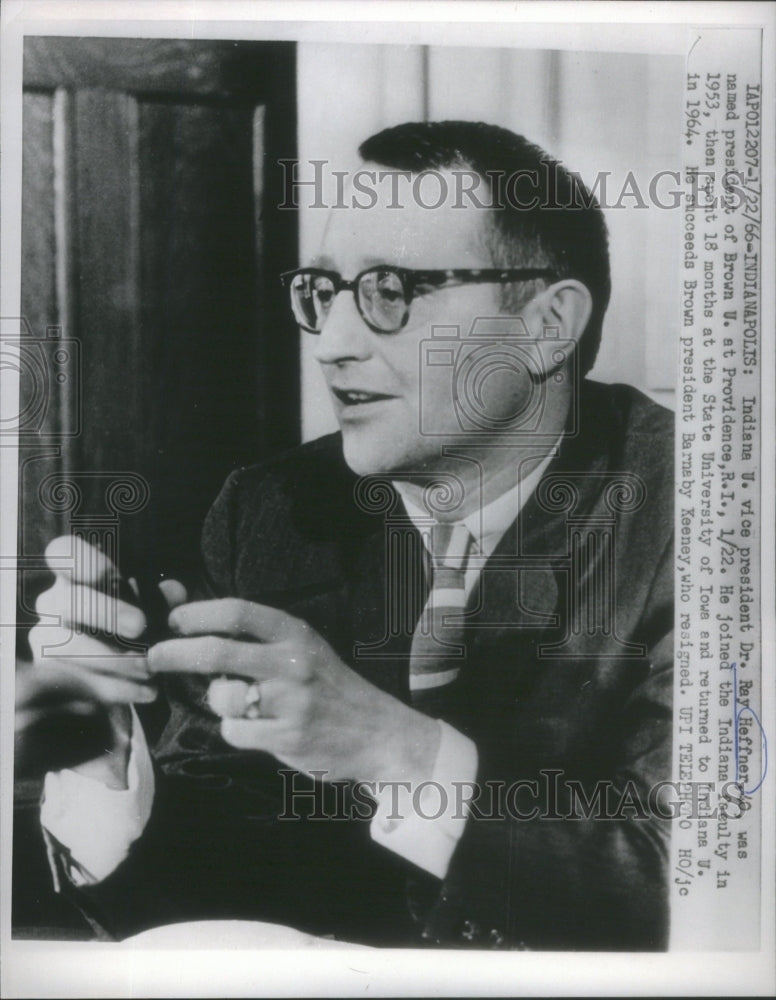 1966 Press Photo Dr. Ray Heffner Indiana University VP- RSA90785 - Historic Images