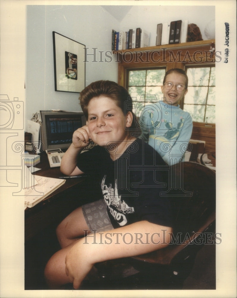 1991 Teddy Hearne the 9 year old founder-editor of the Lakewood-Balm - Historic Images