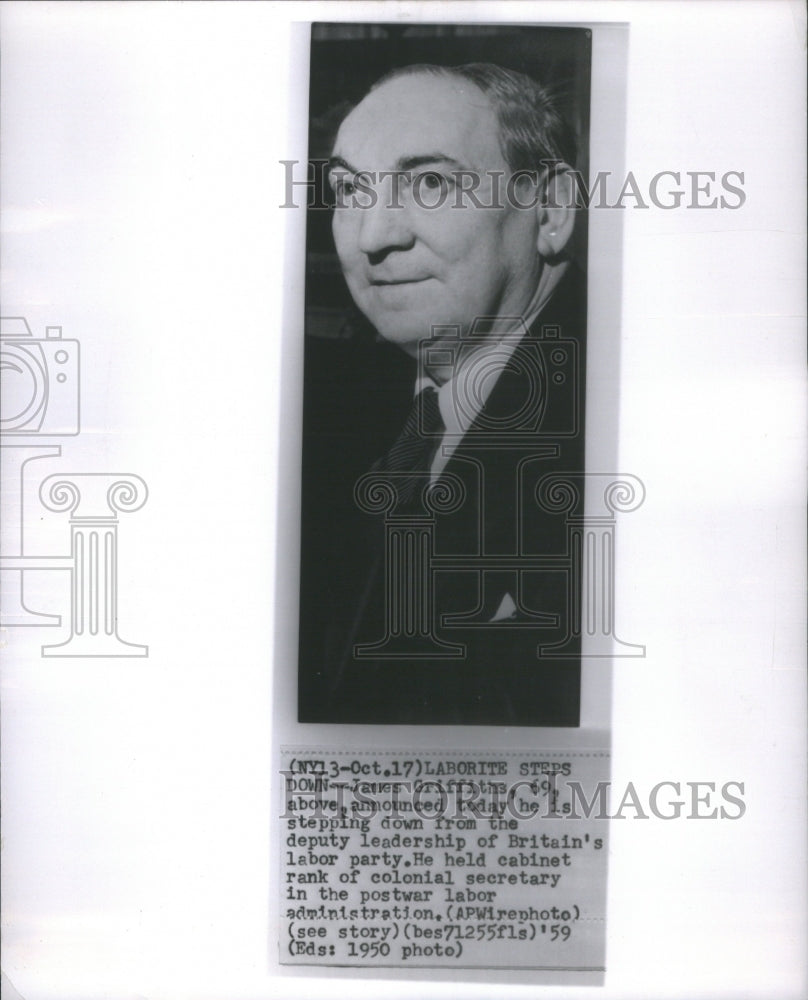 1950 James Griffiths deputy of Britain's labor party is stepping dow - Historic Images