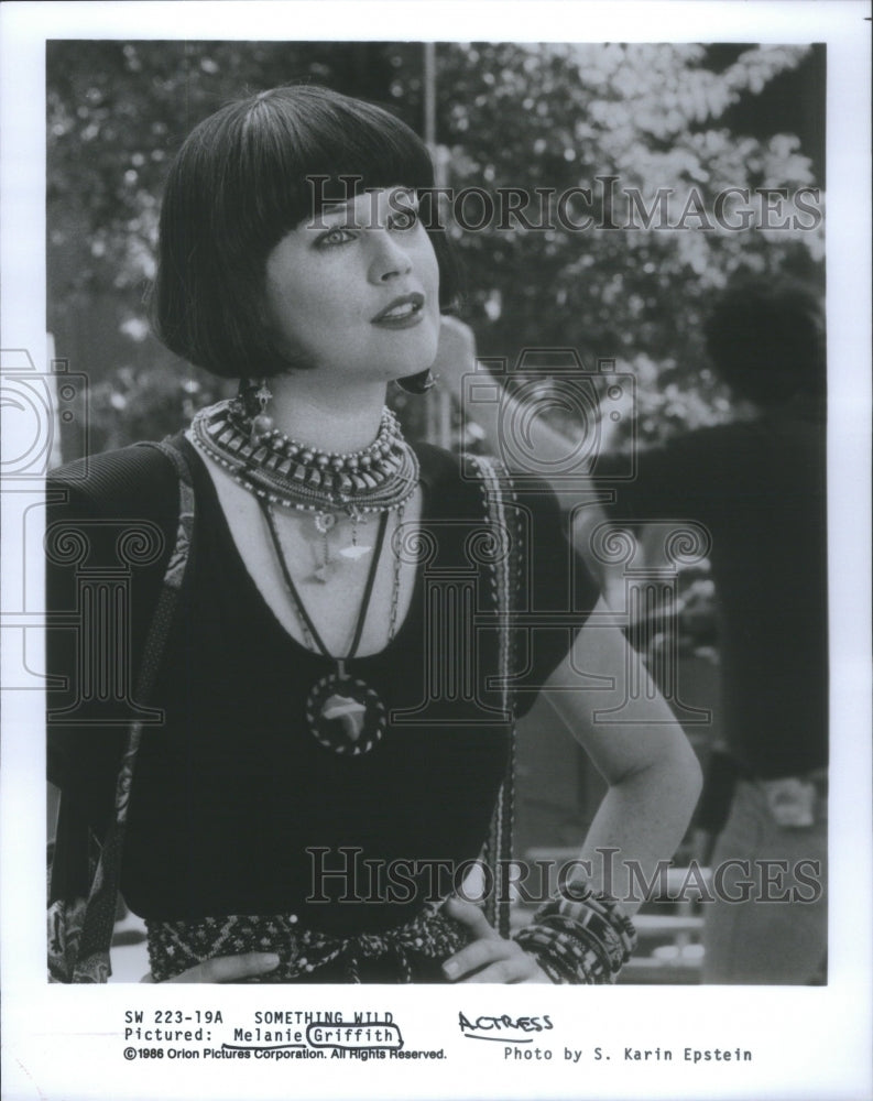 1986 Press Photo Melanie Griffith Actress Something Wild - Historic Images