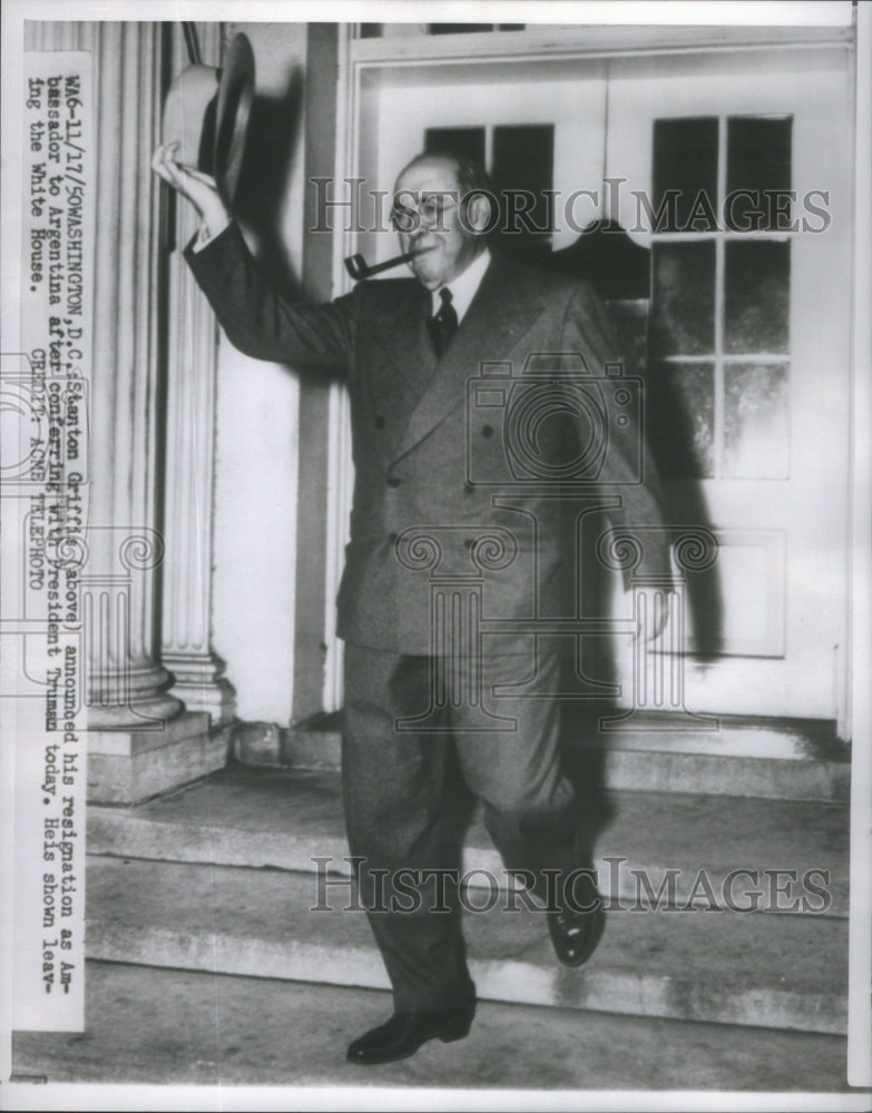 1950 Stanton Griffis Ambassador Argentina Truman - Historic Images