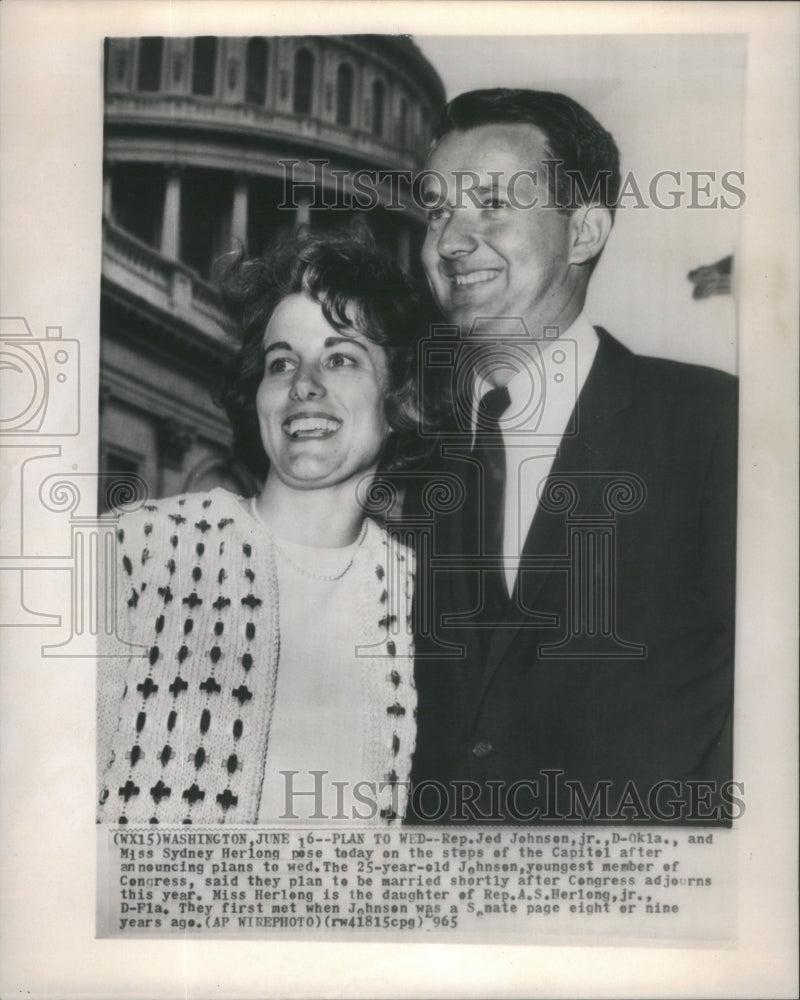 1965 Rep. Jed Johnson Sydney Herlong Capitol Engaged - Historic Images