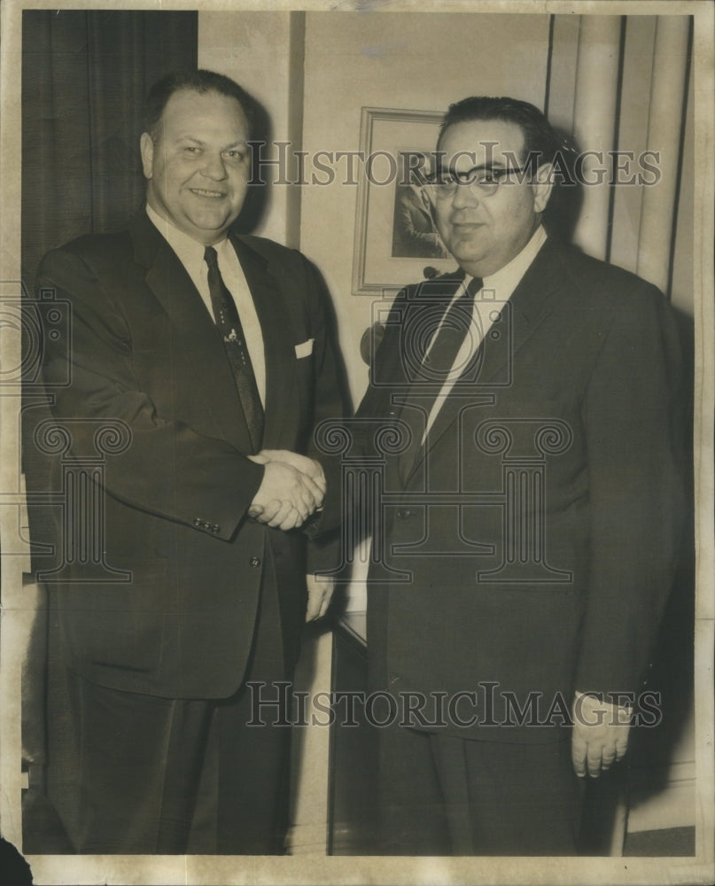 1955 Press Photo Cook County Jail New Warden Johnson Appointed Sheriff Lohman - Historic Images