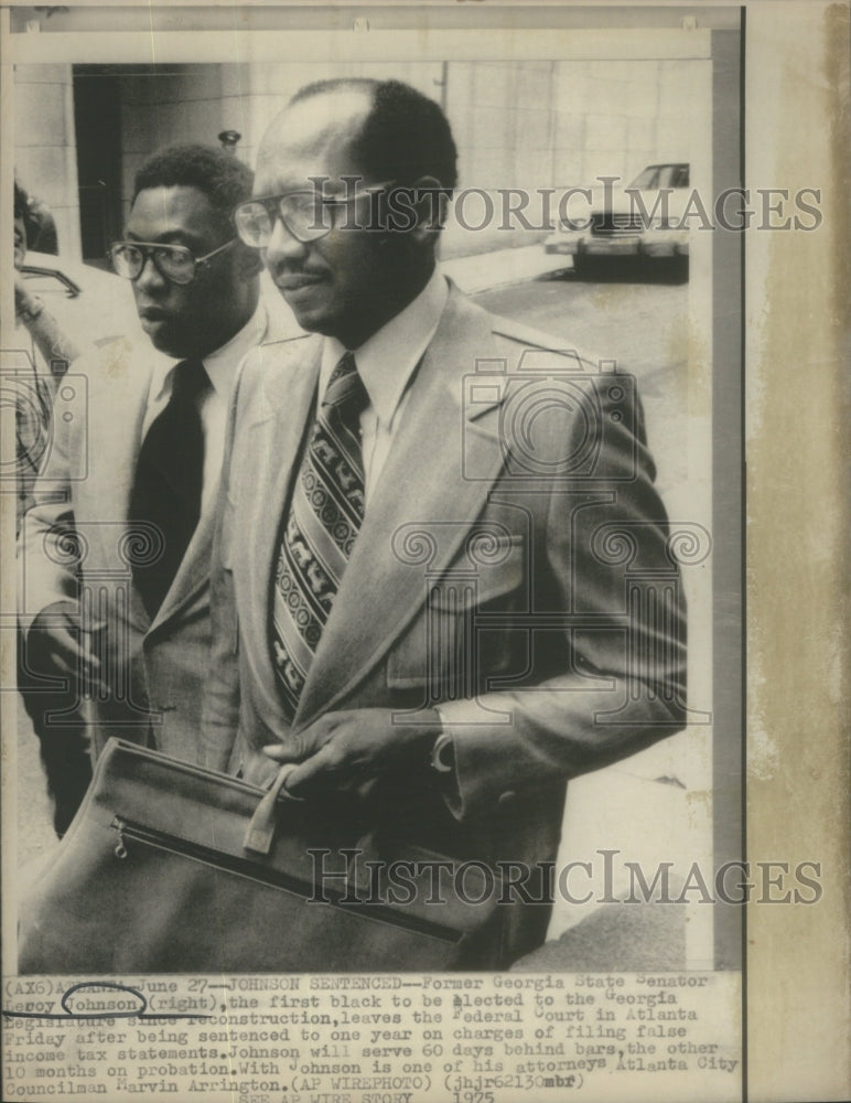 1975 Former Georgia Senator Leroy Johnson Guilty False Tax - Historic Images