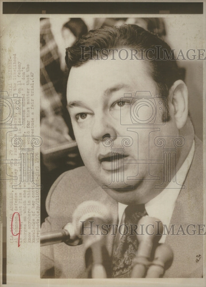1976 Patricia Hearst's Defense Attorney Albert Johnson - Historic Images