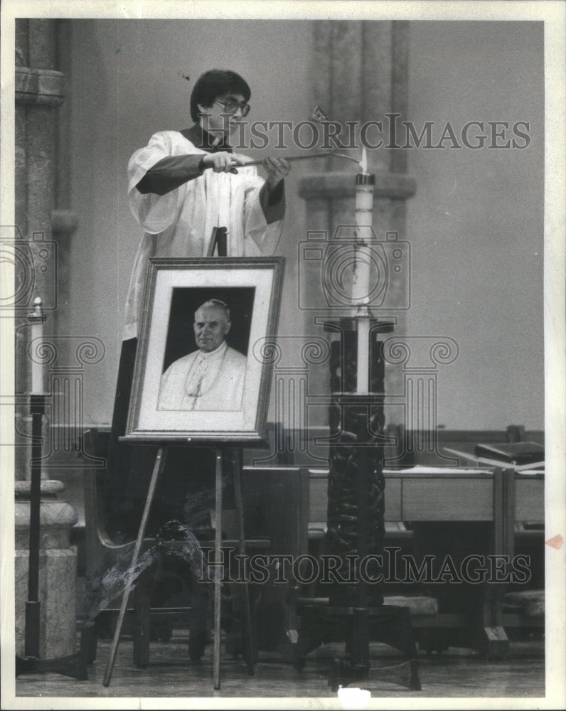 1981 Press Photo Pope John Paul II Birthday Mass at Holy Name Cathedral - Historic Images