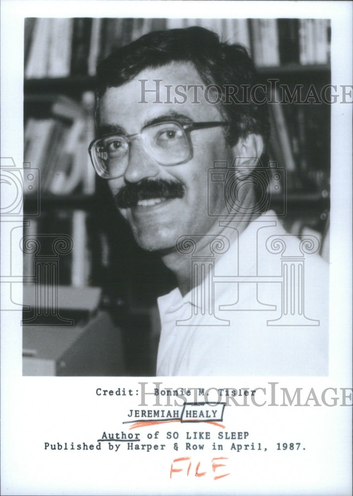 1987 Jeremiah Healy Author Of &quot;So Like Sleep&quot; Harper &amp; Row Publisher - Historic Images