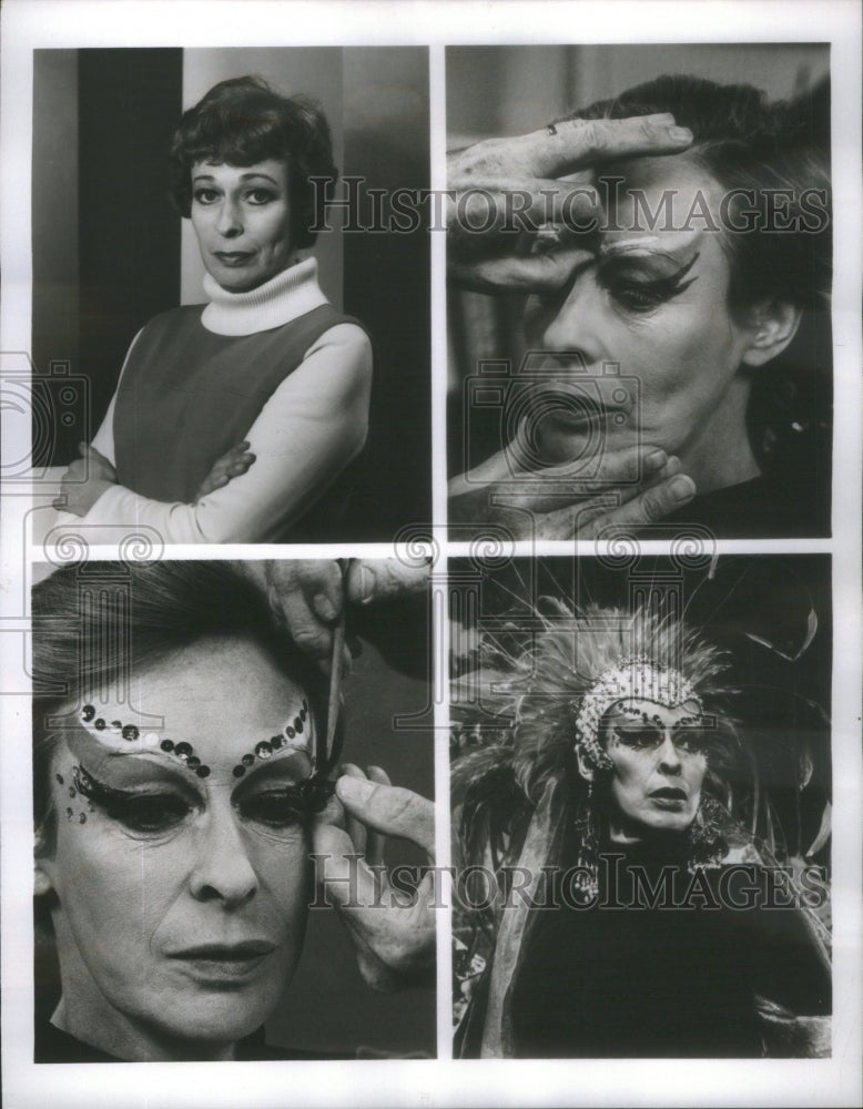 1968 Actress Eileen Heckart Makeup Session With Artist Lou Phillippi-Historic Images