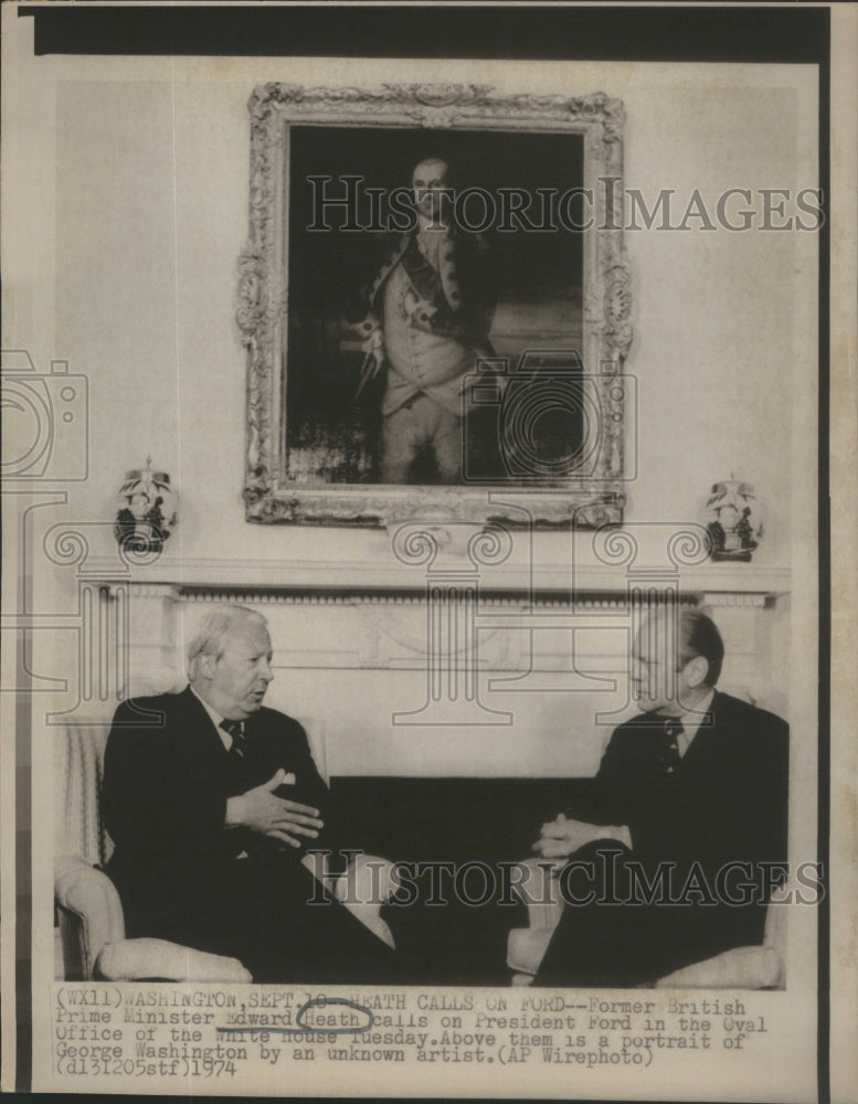 1974 Former British Prime Minister Edward Heath And President Ford - Historic Images