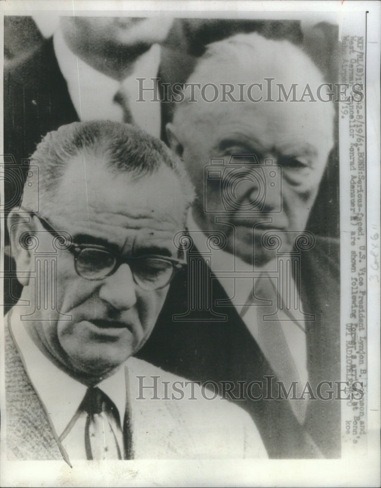 1961 Vice President Lyndon Johnson West German Chancellor Adnauer - Historic Images