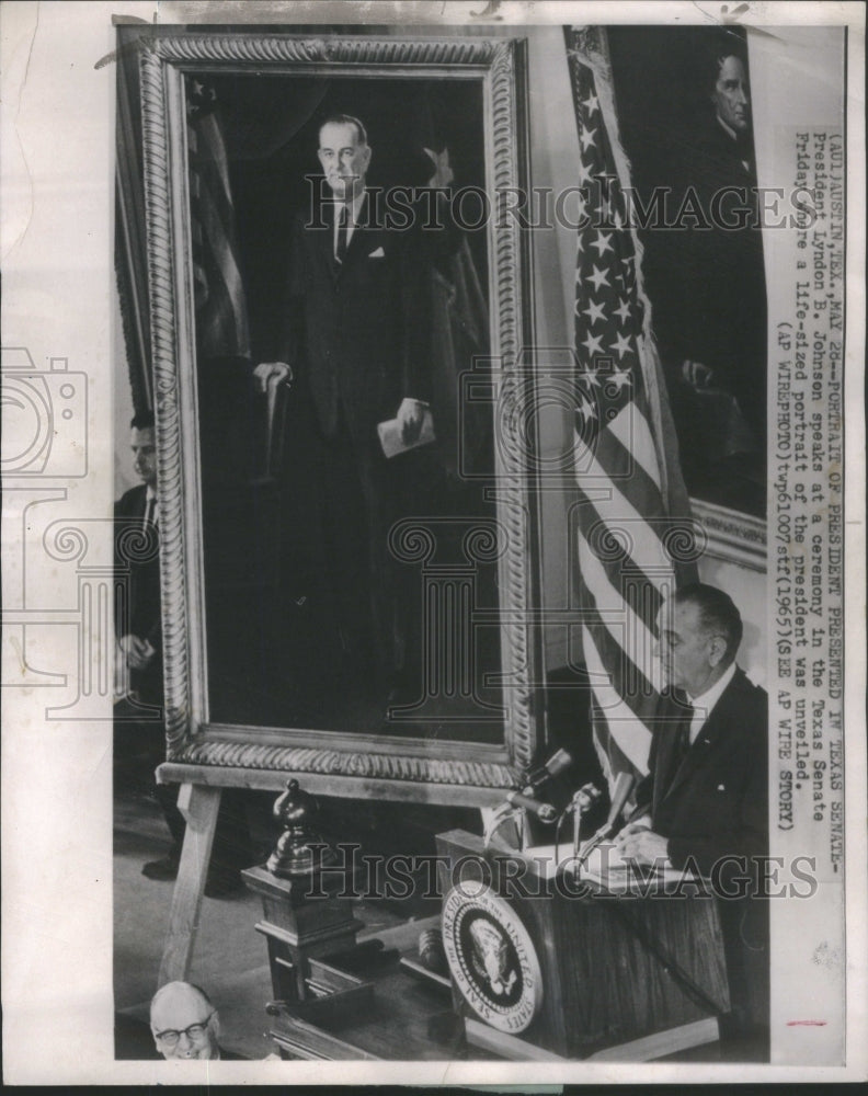 1965 Press Photo Lyndon Johnson Portrait- RSA91923 - Historic Images