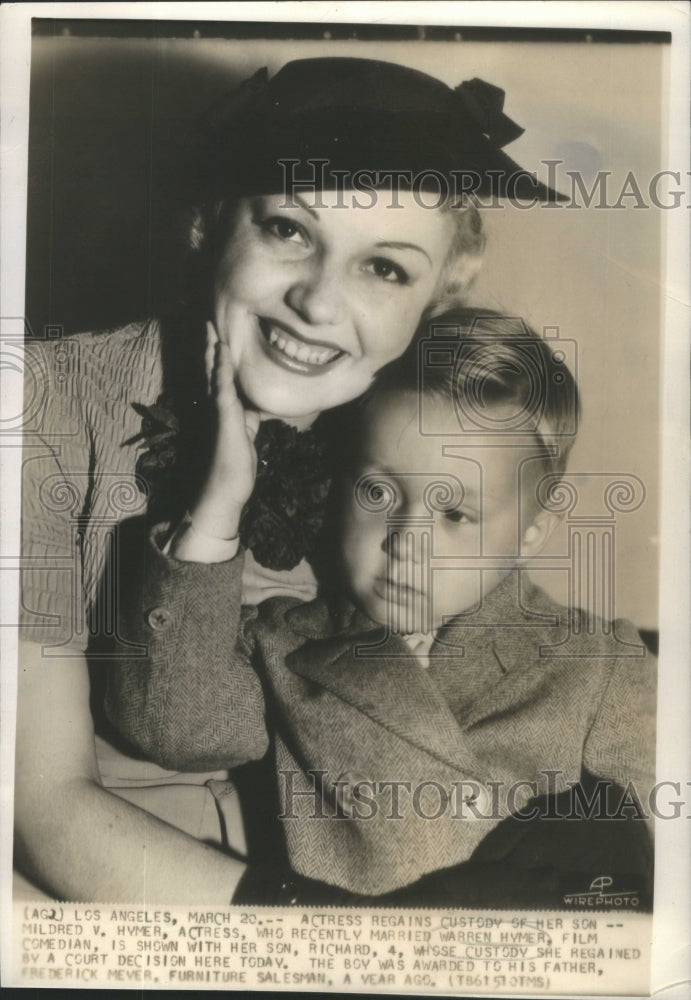 Press Photo Mildred Warren Hymer Son Richard Custody- RSA92109 - Historic Images