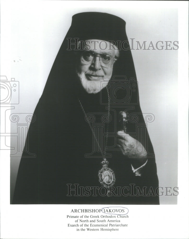 Press Photo Primate Greek Orthodox Church Archbishop Iakovos- RSA92147 - Historic Images