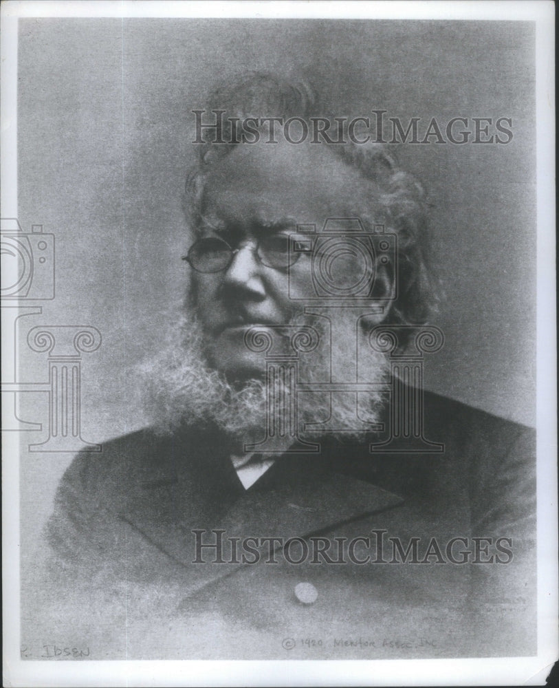 1965 Press Photo Playwright Henri Ibsen Drawn Portrait- RSA92257 - Historic Images