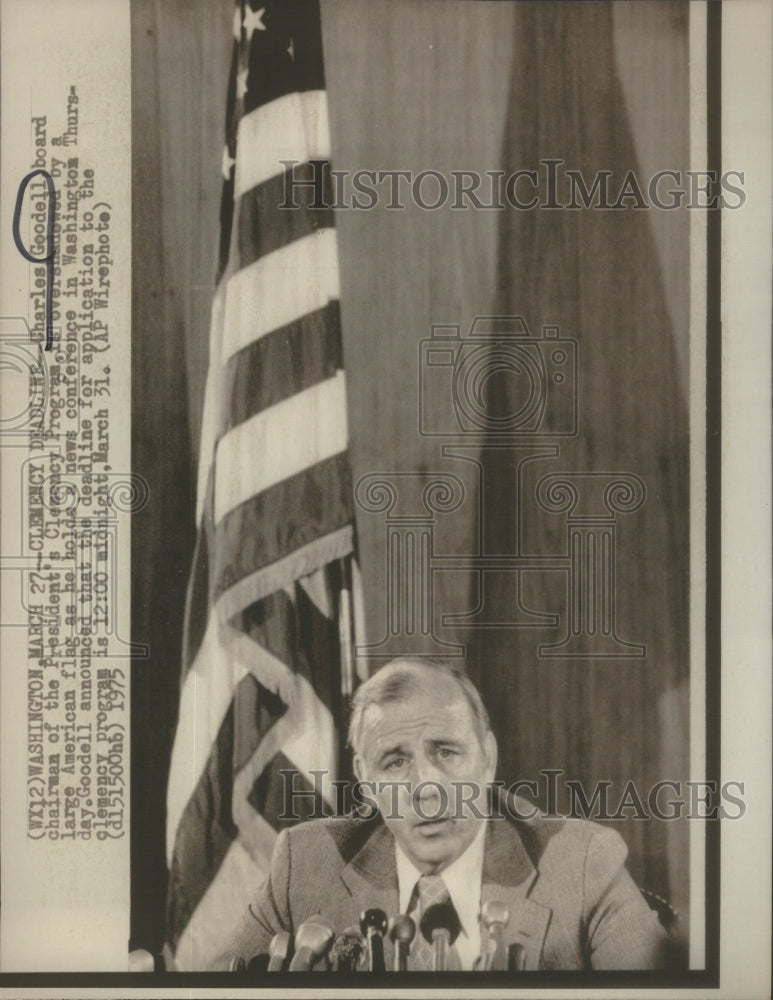 1975 President Clemency Program Chairman Goodell Press Conference - Historic Images