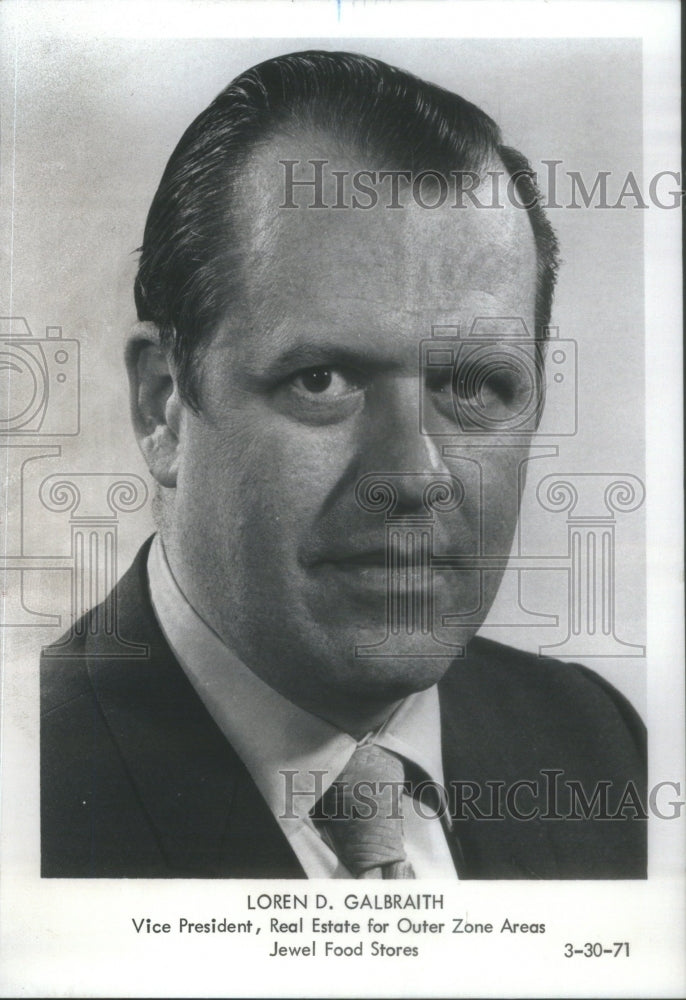 1971, Jewel Food Stores Real Estate VP Loren Galbraith- RSA92575 - Historic Images