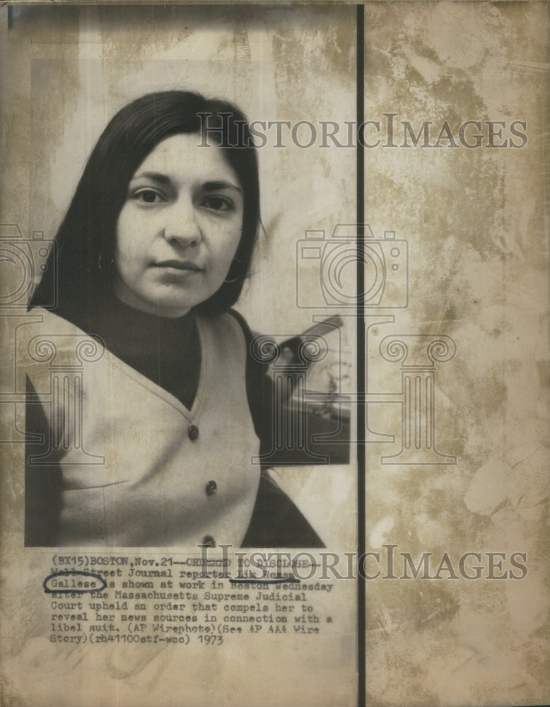 1973 Wall Street Journal Reporter Liz Roman Gallese-Historic Images