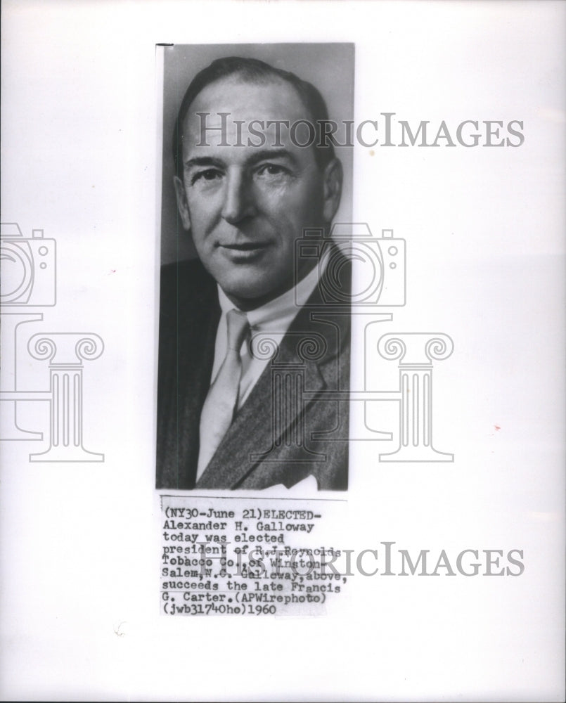 1960 RJ Reynolds Tobacco Company President Galloway - Historic Images