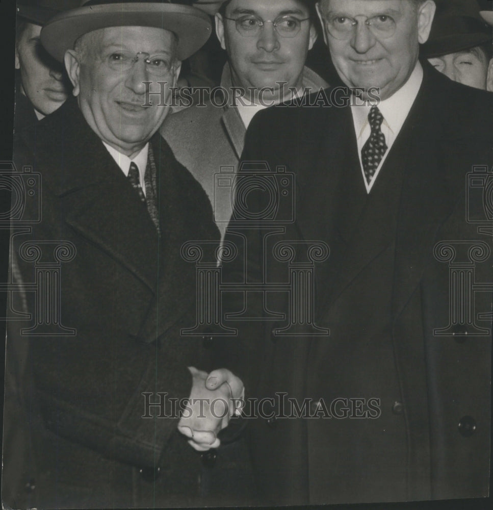 1939 Governor Horner Greeted By Mayor Kelly Illinois - Historic Images