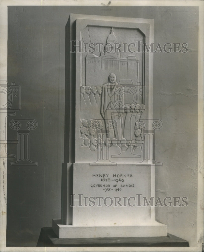 1947 Governor Horner Memorial Sculpture Design Brein - Historic Images