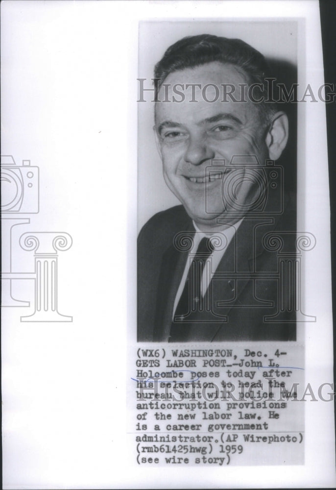 1959 John Holcombe Head Anti Corruption Bureau - Historic Images