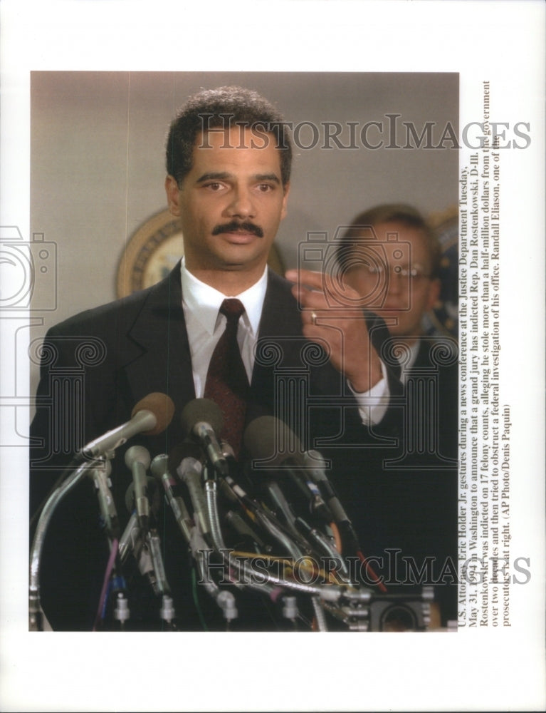 1994 U.S. Attorney Holder corruption indictment Rep. Rostenkowski - Historic Images