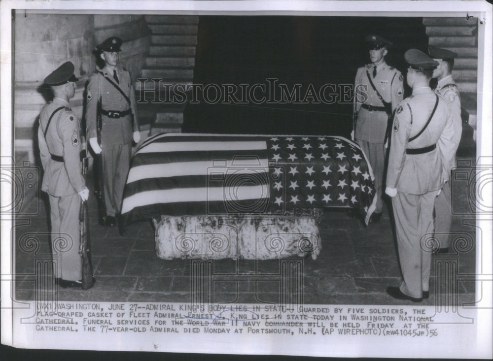 1956 Fleet Admiral Ernest King Washington Cathedral - Historic Images