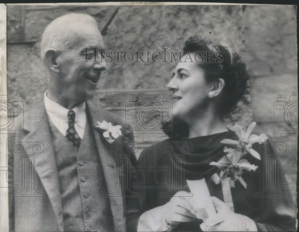 1947 Author & Columnist John Kieran Weds Margaret Ford In Brookline - Historic Images