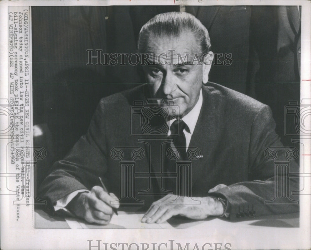 1968 Press Photo American President Lyndon B. Johnson- RSA95335 - Historic Images