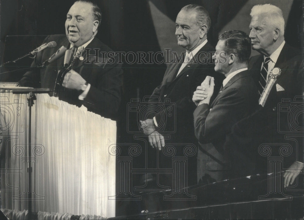 1964 President Lyndon Johnson &amp; Mayor Daley - Historic Images