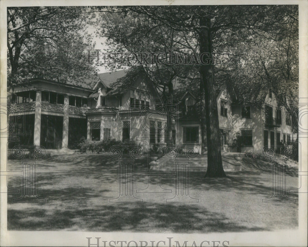 1940 Home Governor Horner Sheridan Road Winnetka Tree Ground - Historic Images