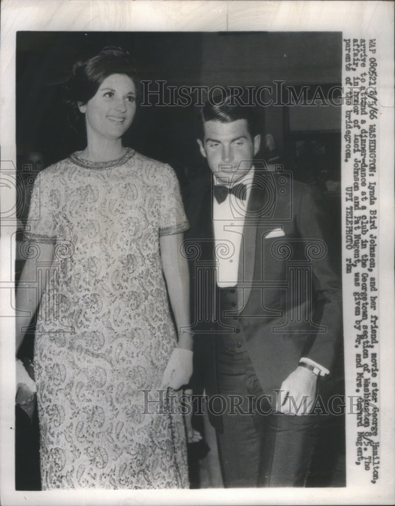 1969 Lynda Bird Johnson and George Hamilton Arrive Georgetown - Historic Images