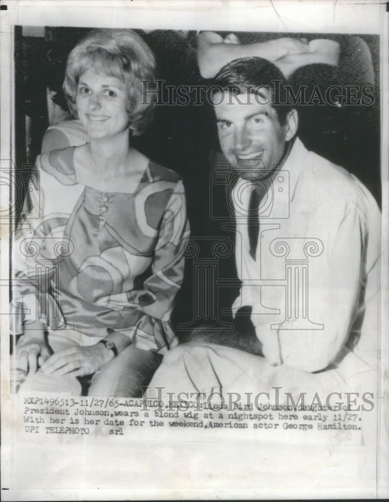 1965 Movie Actor George Hamilton Linda Bird Johnson - Historic Images