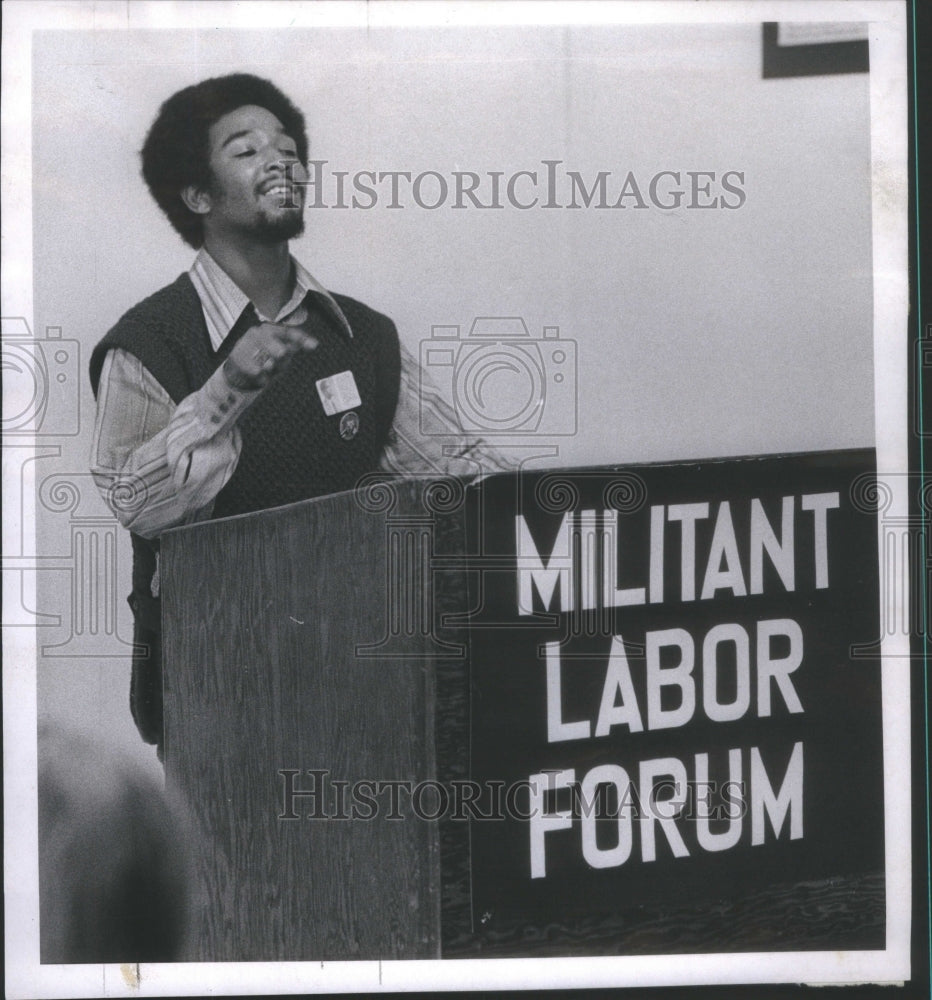 1970 Press Photo Horace Jones national program director Militant Labor Forum - Historic Images