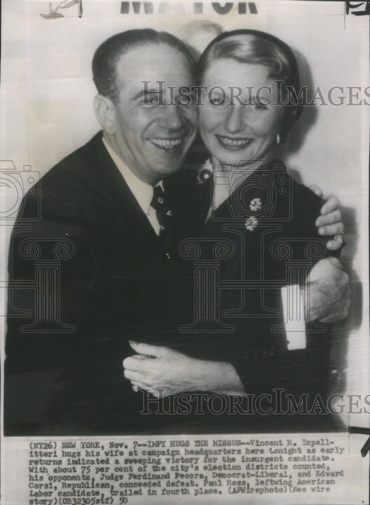 1950 Mrs Impellitteri husband Vincent mayor elect New York city won - Historic Images