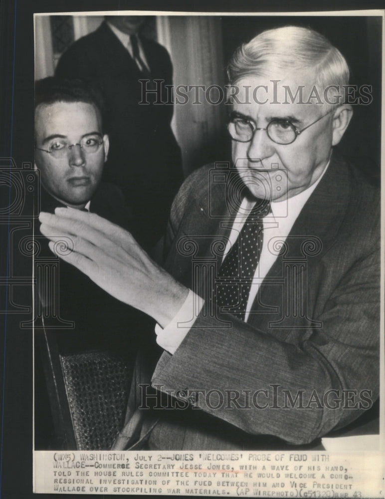 1943 Commerce Secretary Jesse Jones Vice President Wallace Committee - Historic Images