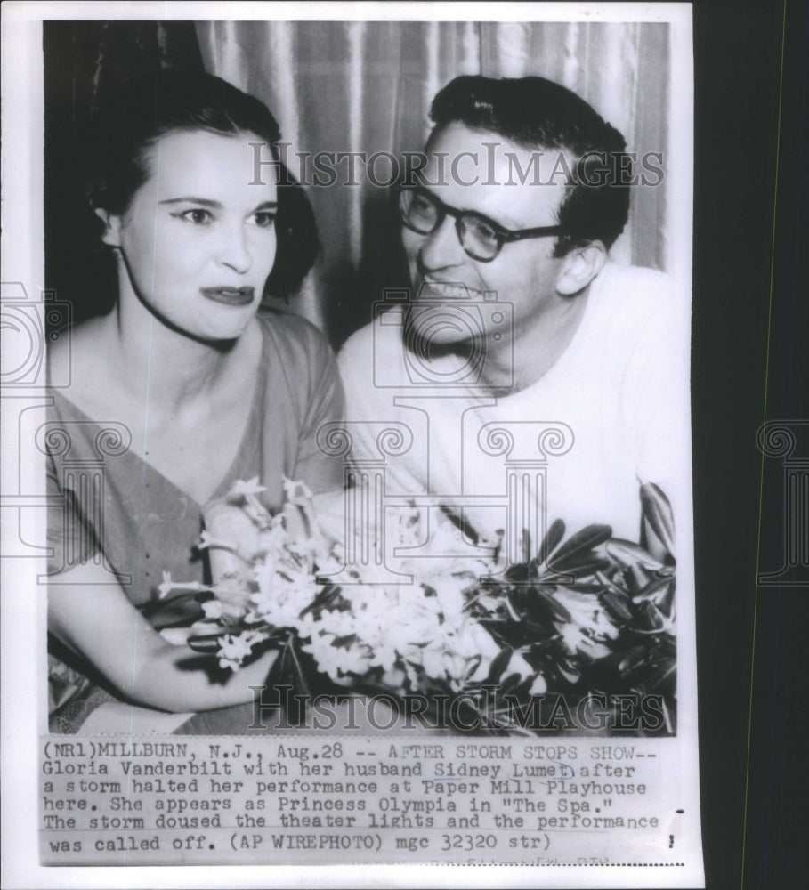 1956 Storm Halts a Performance by Gloria Vanderbilt at Paper Mill - Historic Images