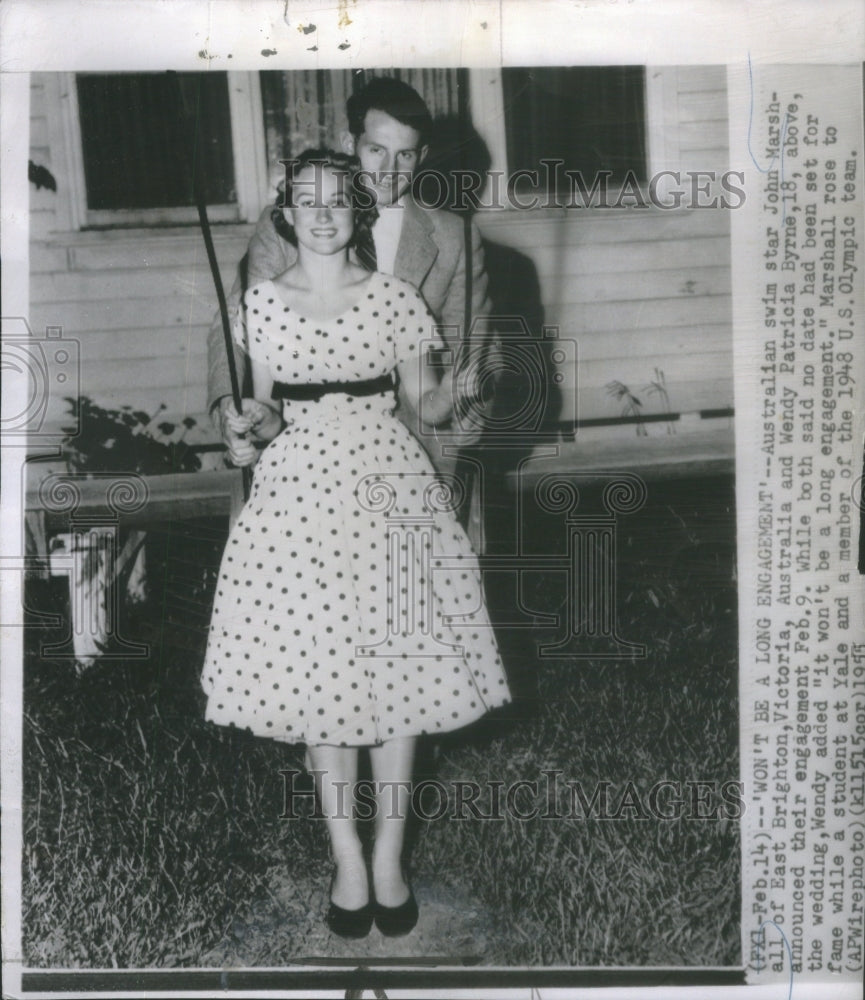 1955 Australian Swim Star John Marshall East Brighton Wendy Patricia - Historic Images